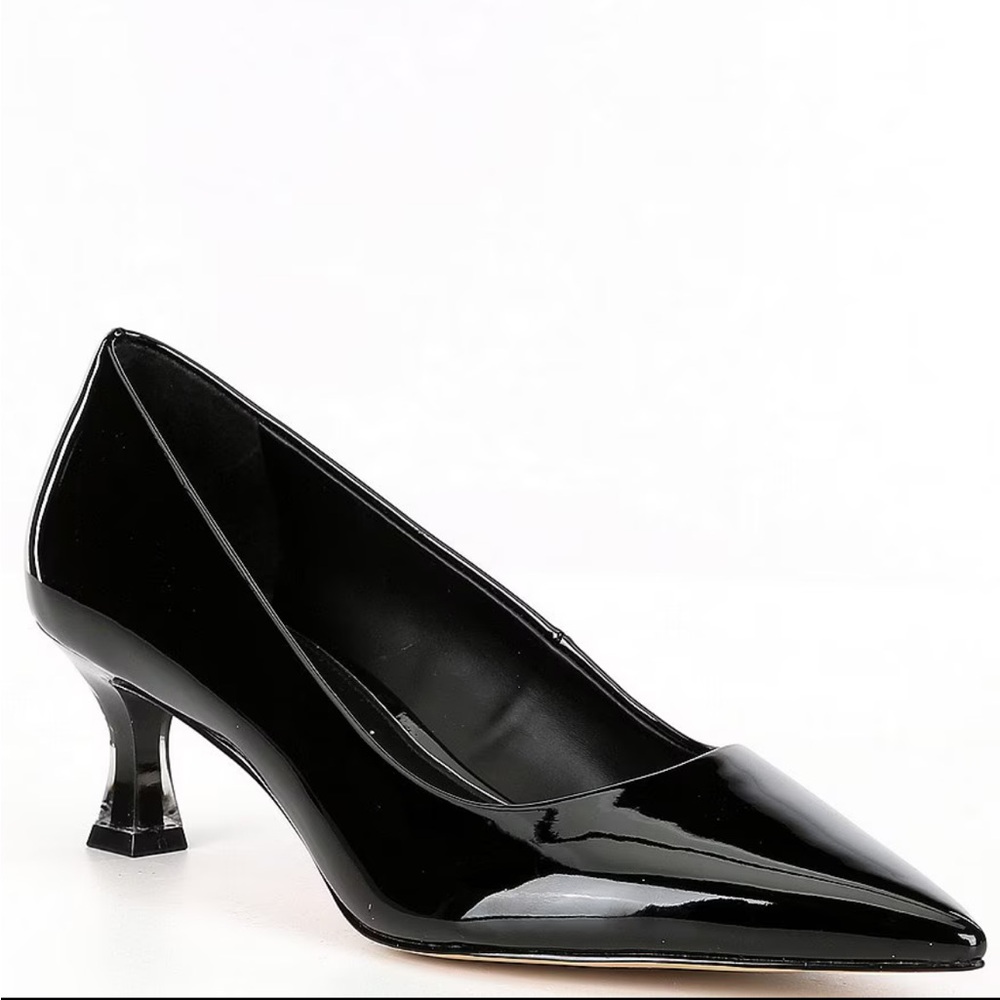 Gianni Bini Rinna Patent Pointed Toe Kitten Heel Pumps 8M